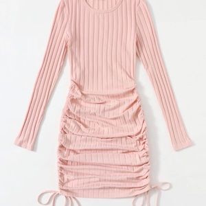 Soft pink dress.